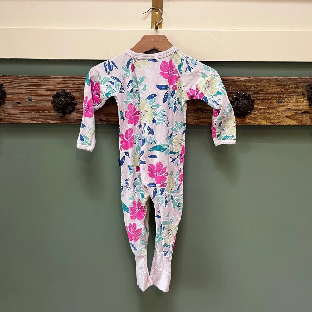 Bonds‎ Wondersuit Baby 12-18 Months Floral Long Sleeve Two-Way Zip Romper Size 1